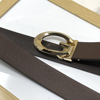 Classic G-Pattern Formal and Casual Leather Strap Belt -UniqueandClassy