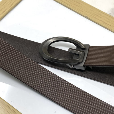 Classic G-Pattern Formal and Casual Leather Strap Belt -UniqueandClassy