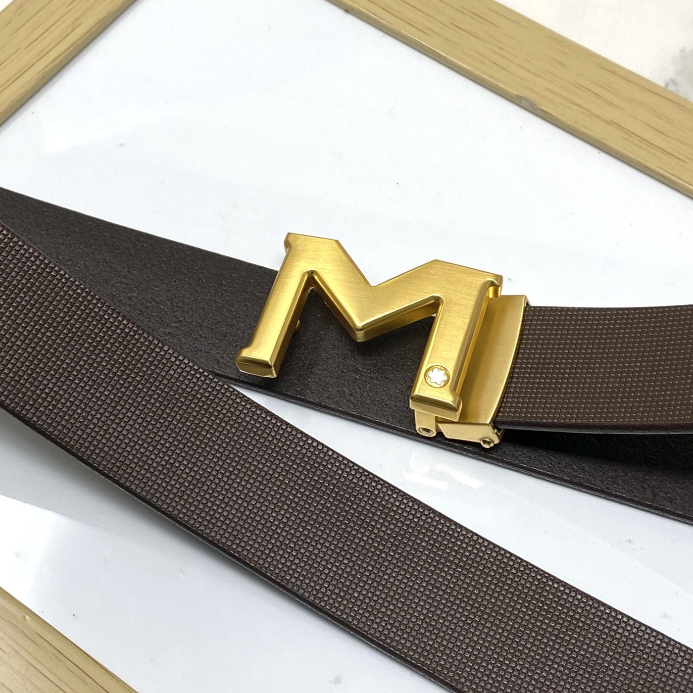 M-Pattern Leather Strap Belt -UniqueandClassy