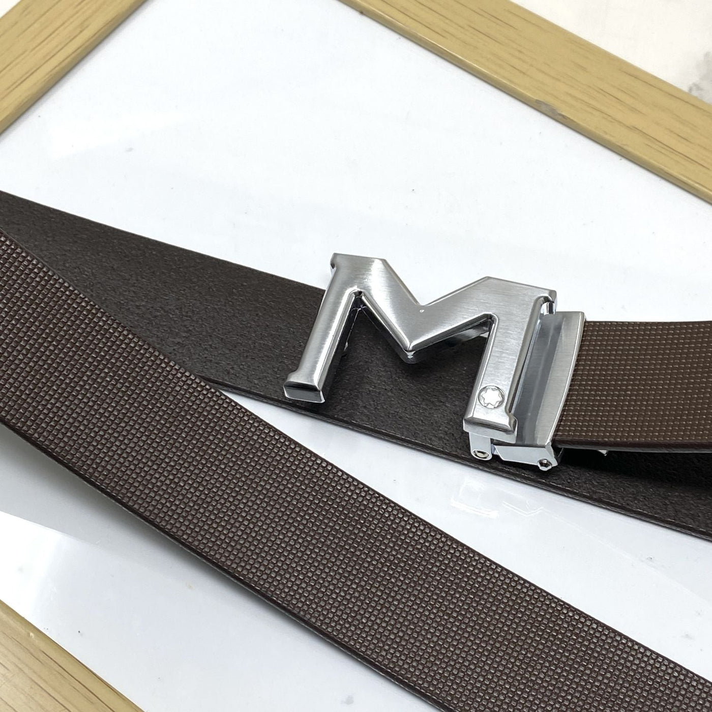 M-Pattern Leather Strap Belt -UniqueandClassy