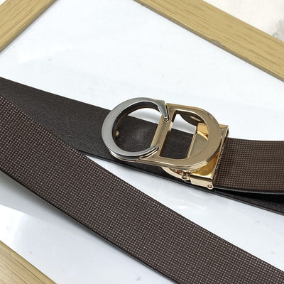 CD-Double Tone Leather Strap Belt-UniqueandClassy