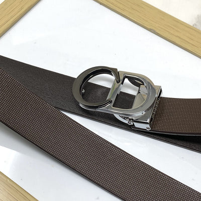 CD-Double Tone Leather Strap Belt-UniqueandClassy