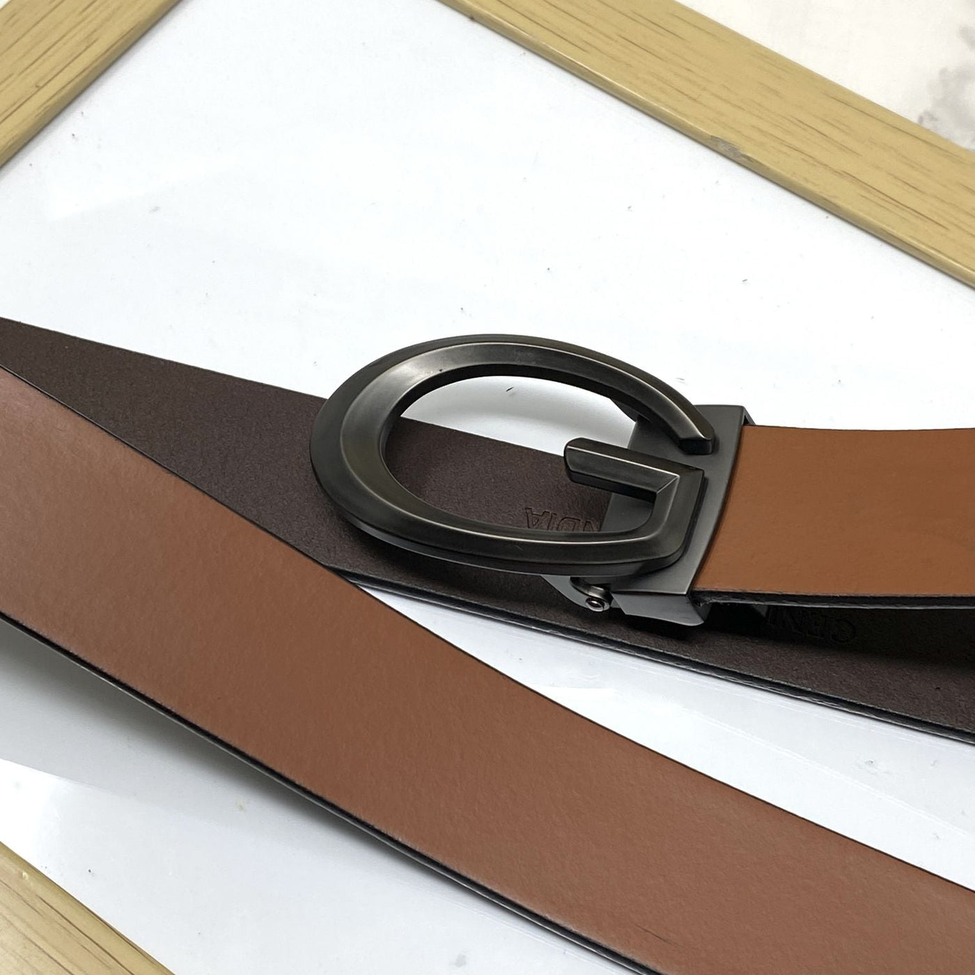 Classic G-Pattern Formal and Casual Leather Strap Belt -UniqueandClassy