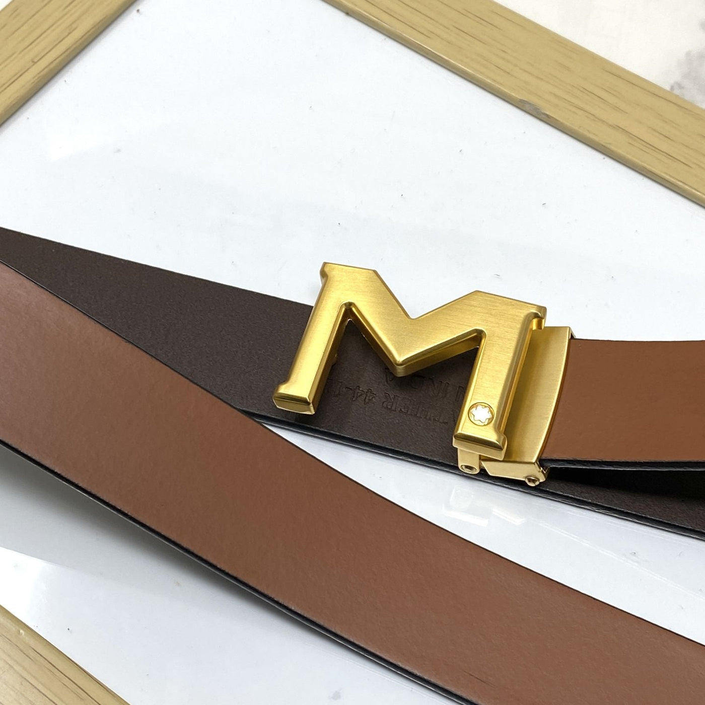 M-Pattern Leather Strap Belt -UniqueandClassy