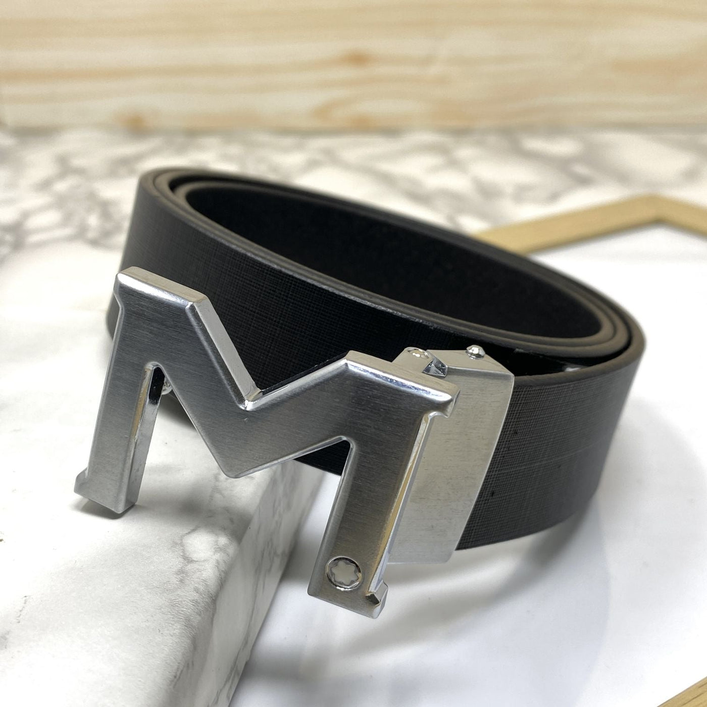 M-Pattern Leather Strap Belt -UniqueandClassy