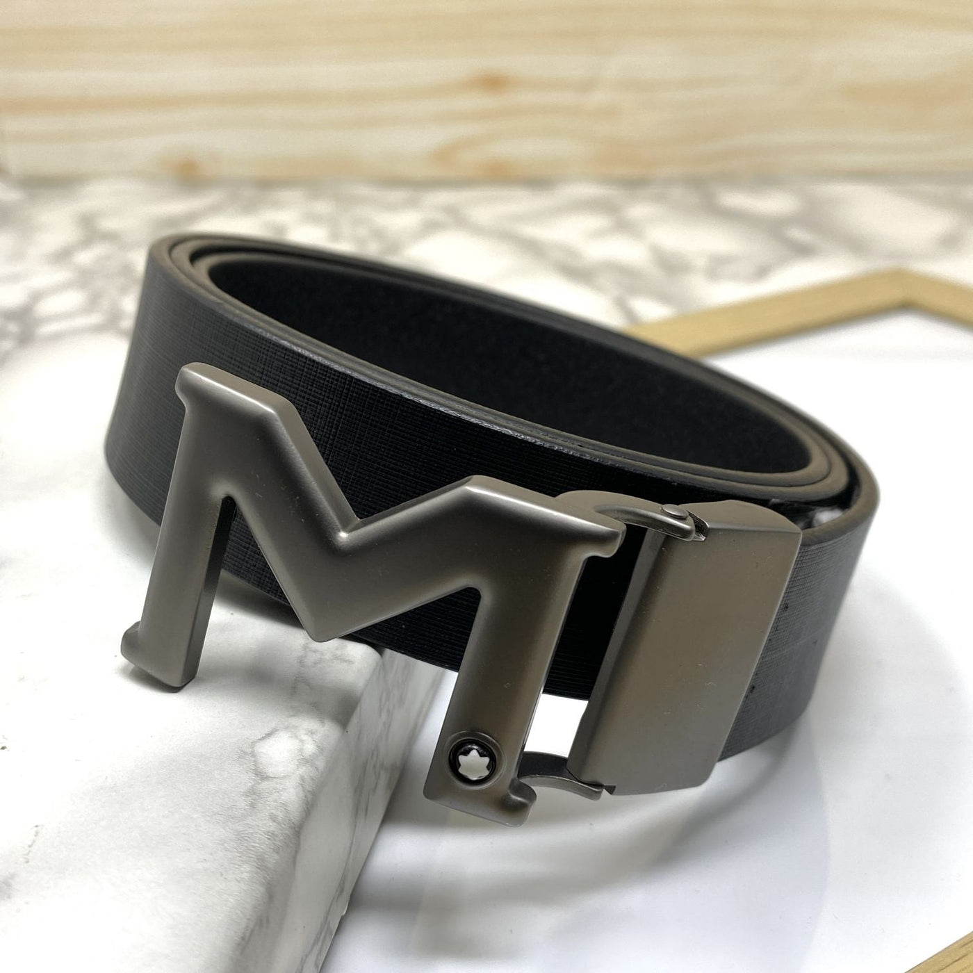 M-Pattern Leather Strap Belt -UniqueandClassy