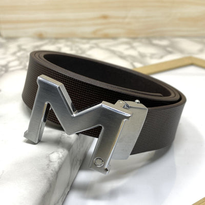 M-Pattern Leather Strap Belt -UniqueandClassy