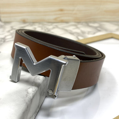 M-Pattern Leather Strap Belt -UniqueandClassy