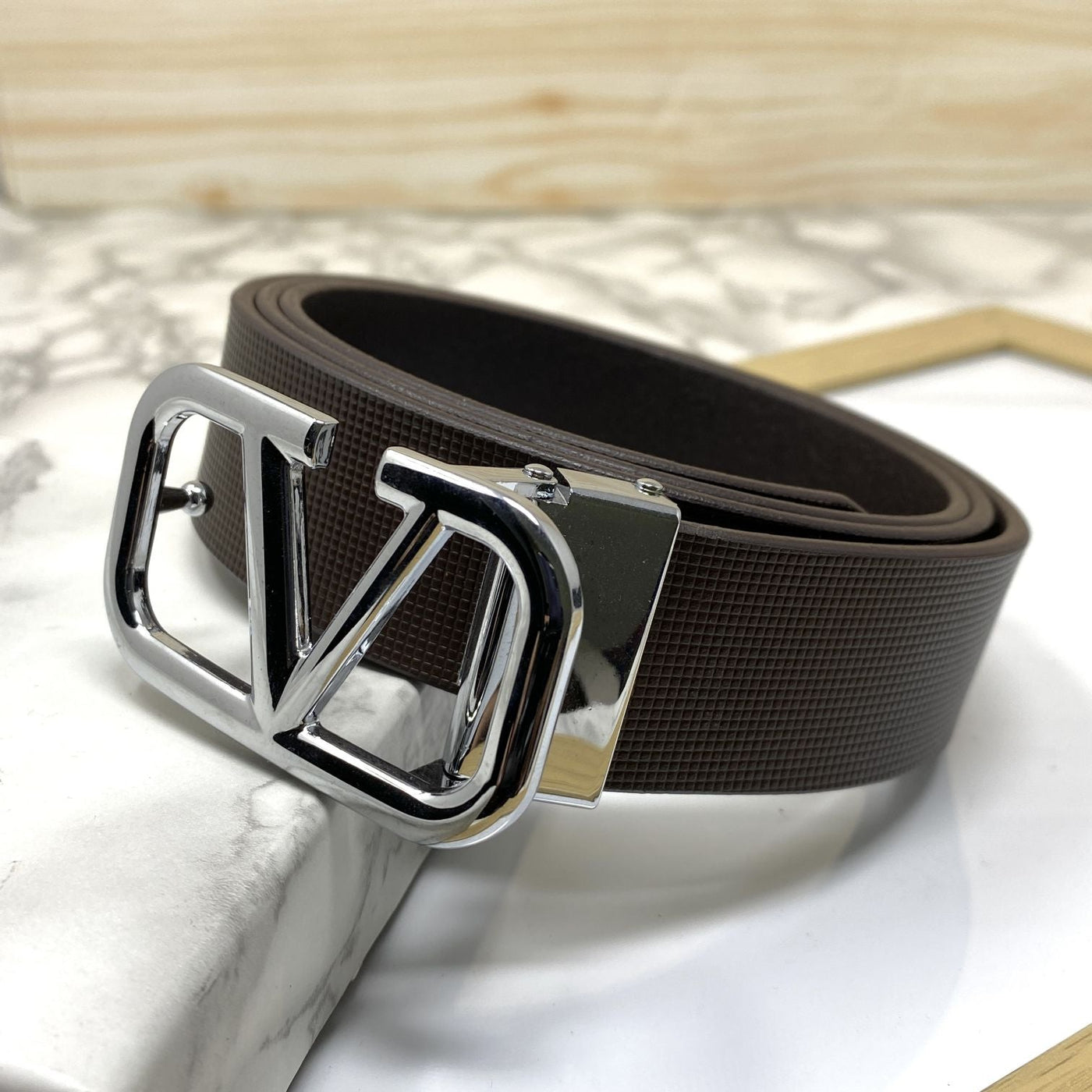 Casual V-Pattern Leather Strap Belt-UniqueandClassy