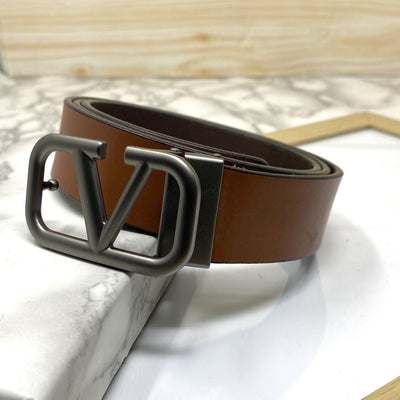 Casual V-Pattern Leather Strap Belt-UniqueandClassy