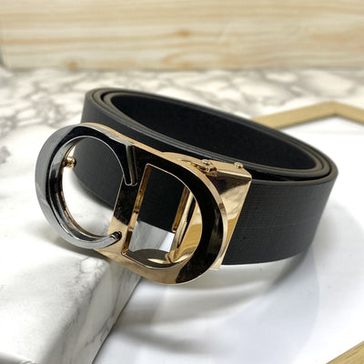 CD-Double Tone Leather Strap Belt-UniqueandClassy