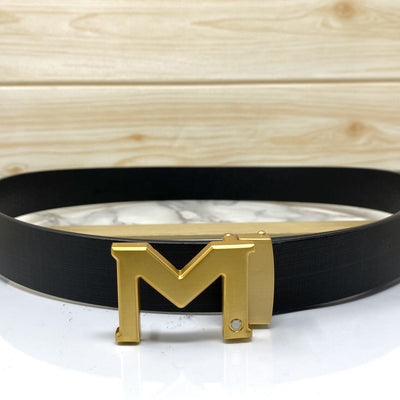 M-Pattern Leather Strap Belt -UniqueandClassy