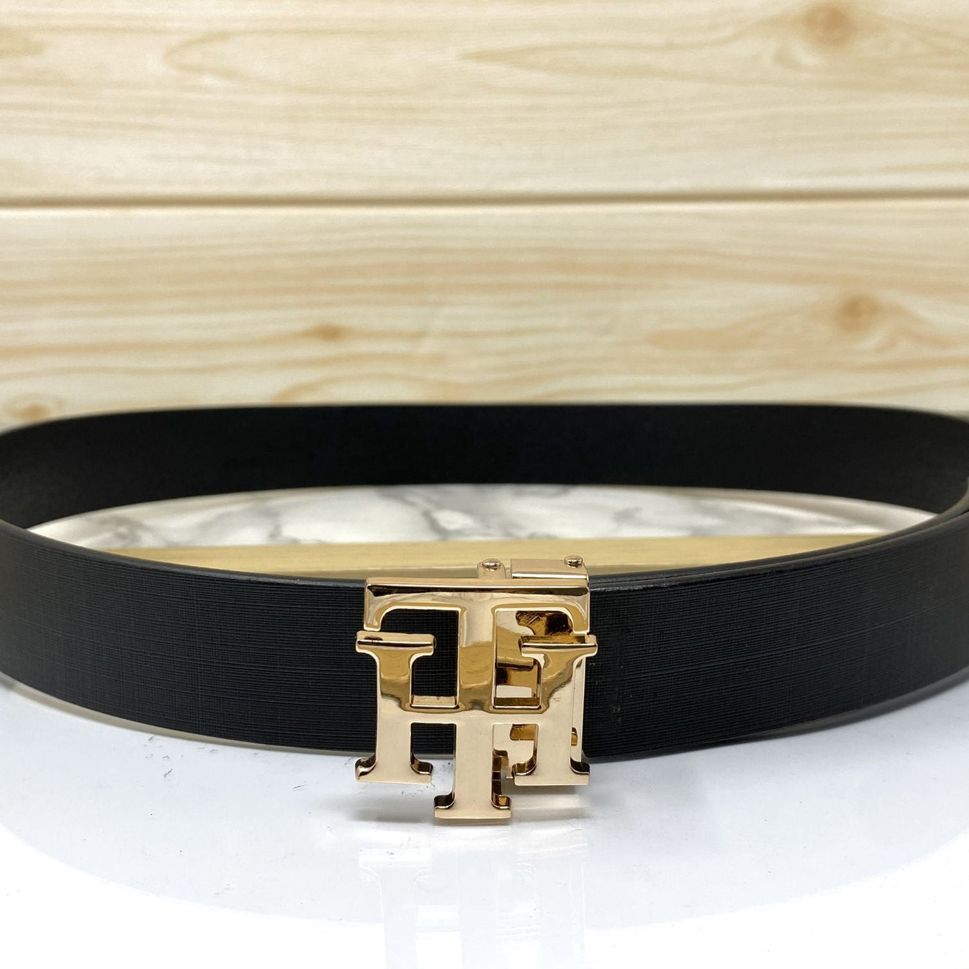 TH Pattern Leather Strap Belt-UniqueandClassy