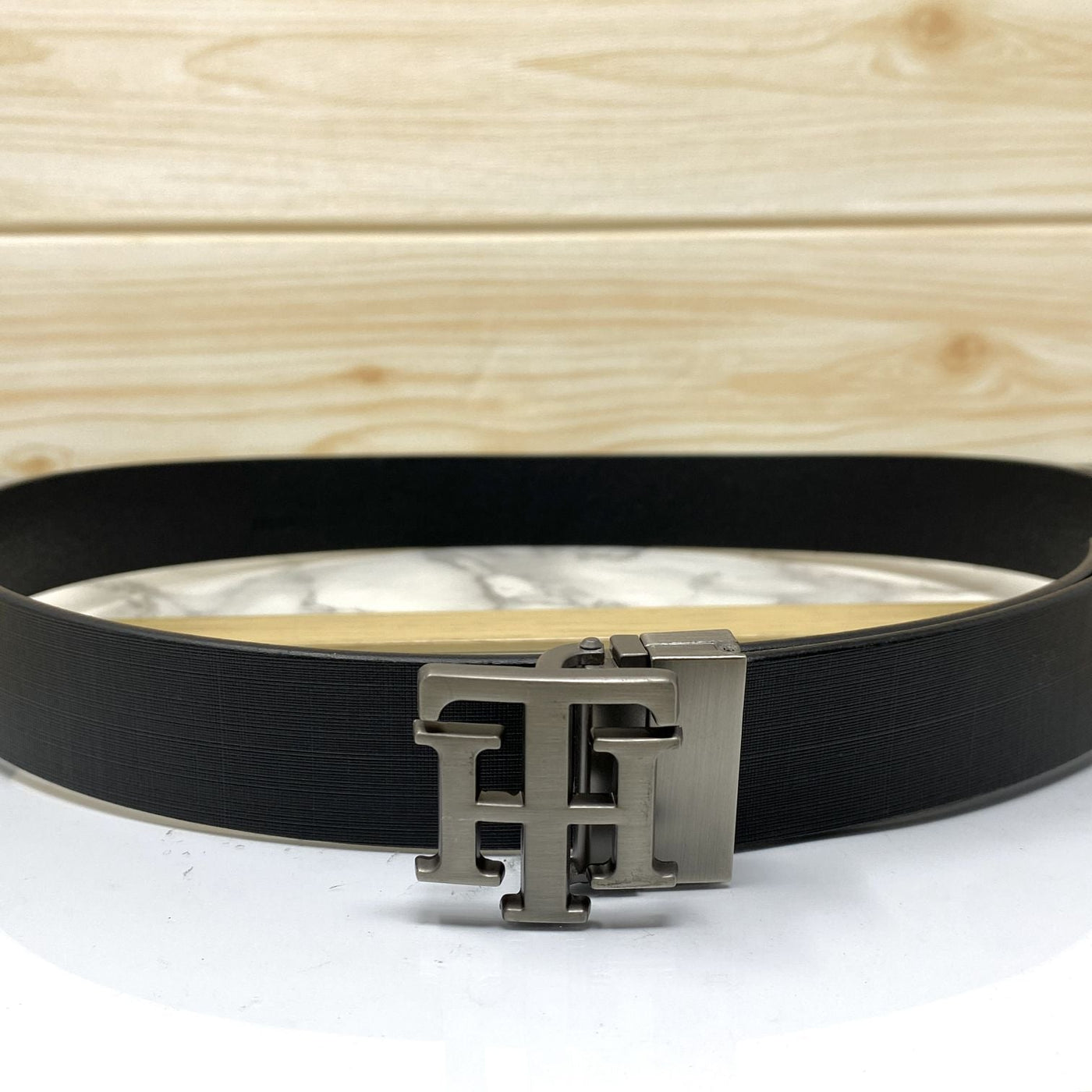 TH Pattern Leather Strap Belt-UniqueandClassy