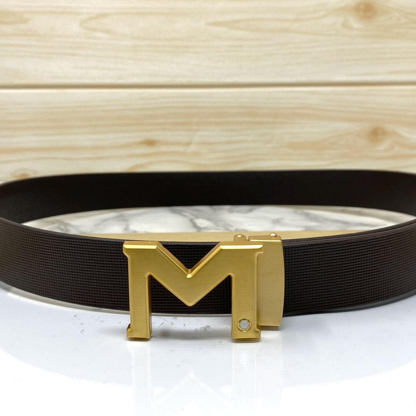 M-Pattern Leather Strap Belt -UniqueandClassy