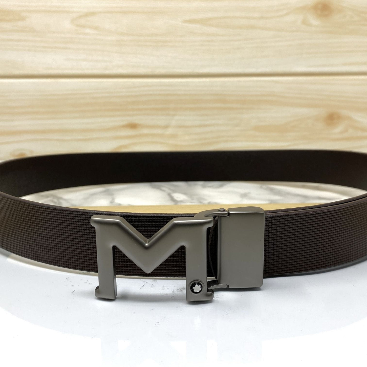 M-Pattern Leather Strap Belt -UniqueandClassy