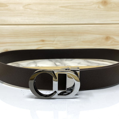 CD-Double Tone Leather Strap Belt-UniqueandClassy