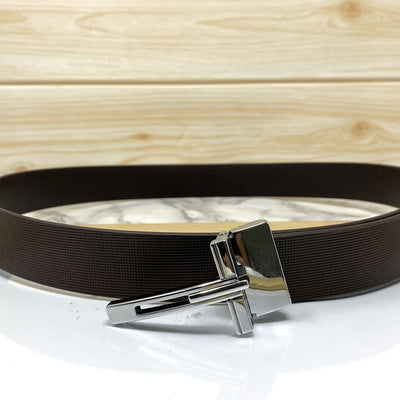 T-Pattern Formal Leather Strap Belt-JoansParamount