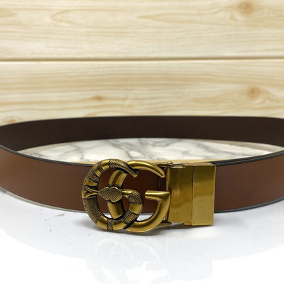 Classy Round Snake Design Leather Strap- UniqueandClassy