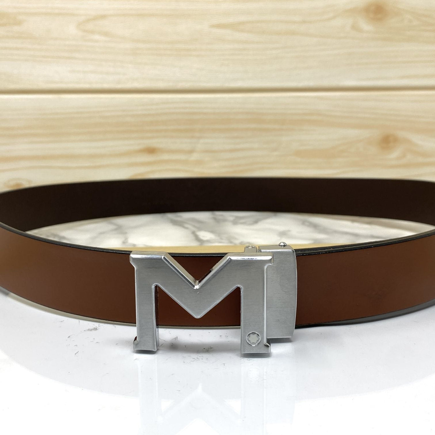 M-Pattern Leather Strap Belt -UniqueandClassy