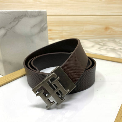 TH Pattern Leather Strap Belt-UniqueandClassy