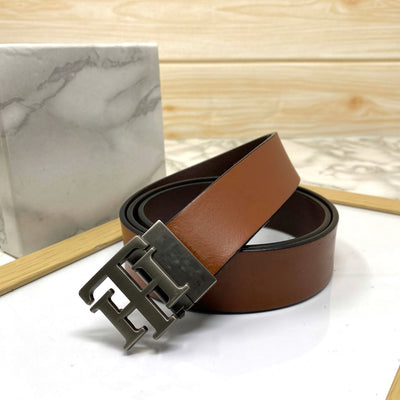 TH Pattern Leather Strap Belt-UniqueandClassy