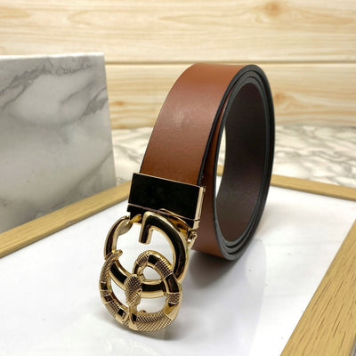 Classy Round Snake Design Leather Strap- UniqueandClassy