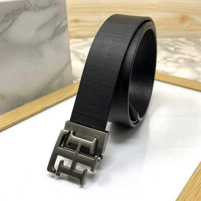 TH Pattern Leather Strap Belt-UniqueandClassy