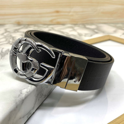 Classy Round Snake Design Leather Strap- UniqueandClassy