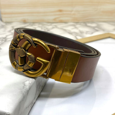 Classy Round Snake Design Leather Strap- UniqueandClassy