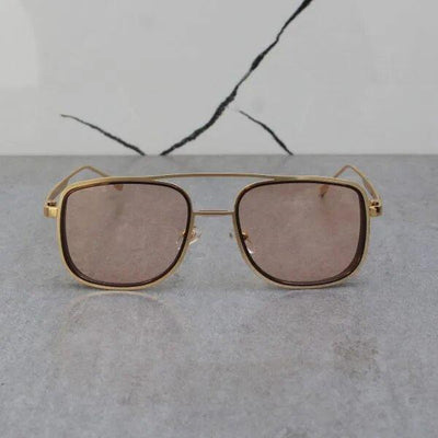 Metal Frame Gold Pink Sunglasses For Men And Women-Unique and Classy