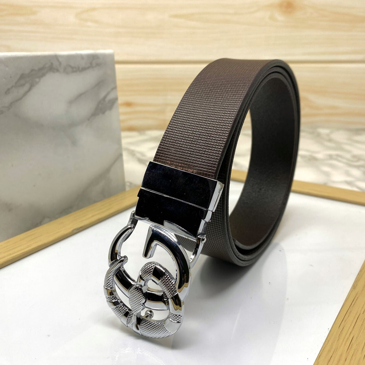 Classy Round Snake Design Leather Strap Belt-JoansParamount