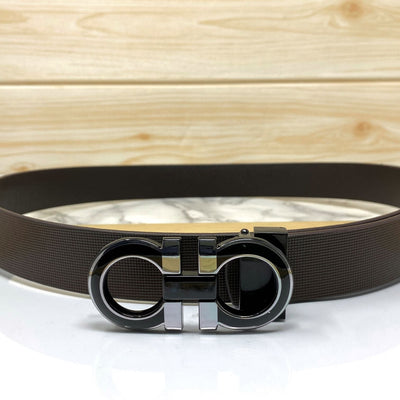 Silver-Black 2 Tone Leather Strap Belt-UniqueandClassy