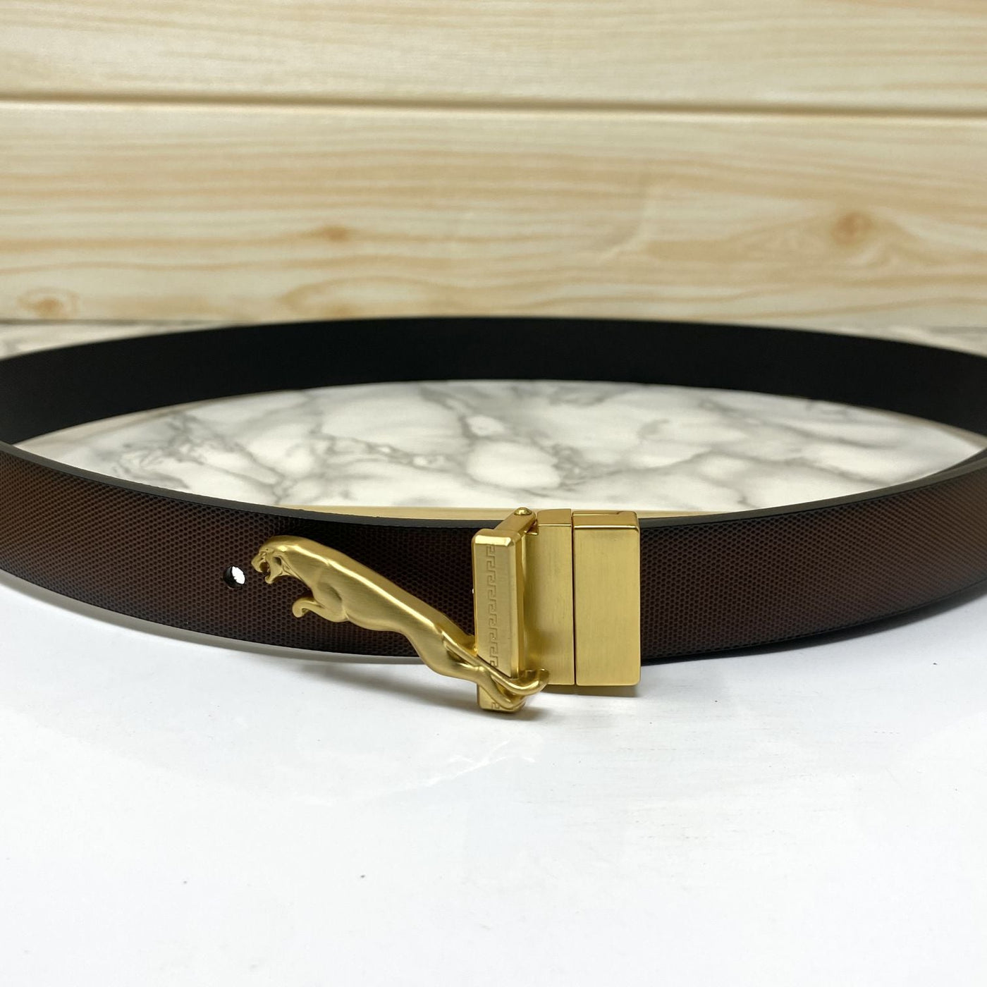 Small Jaguar Pattern Reversible Strap Belt -UniqueandClassy