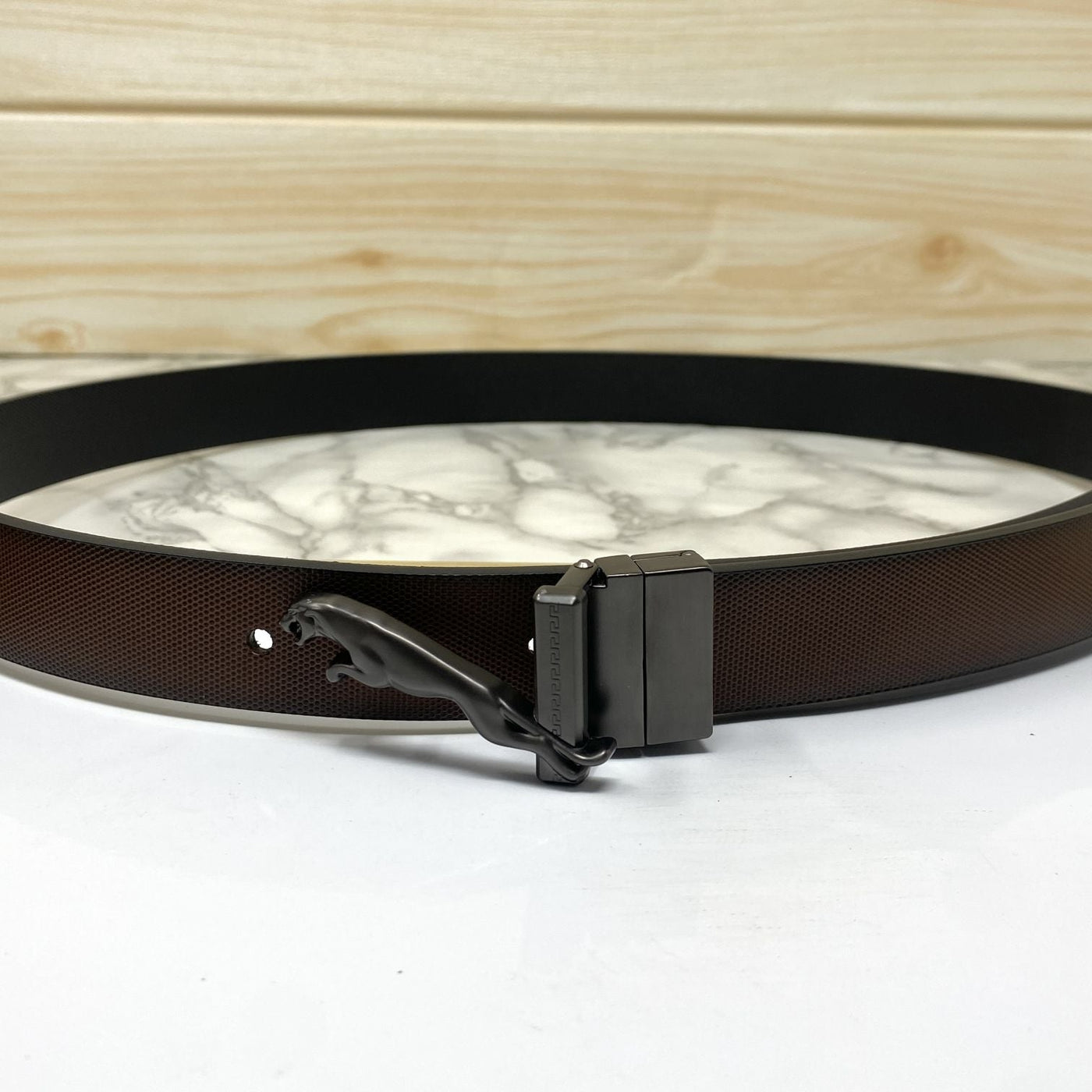 Small Jaguar Pattern Reversible Strap Belt -UniqueandClassy