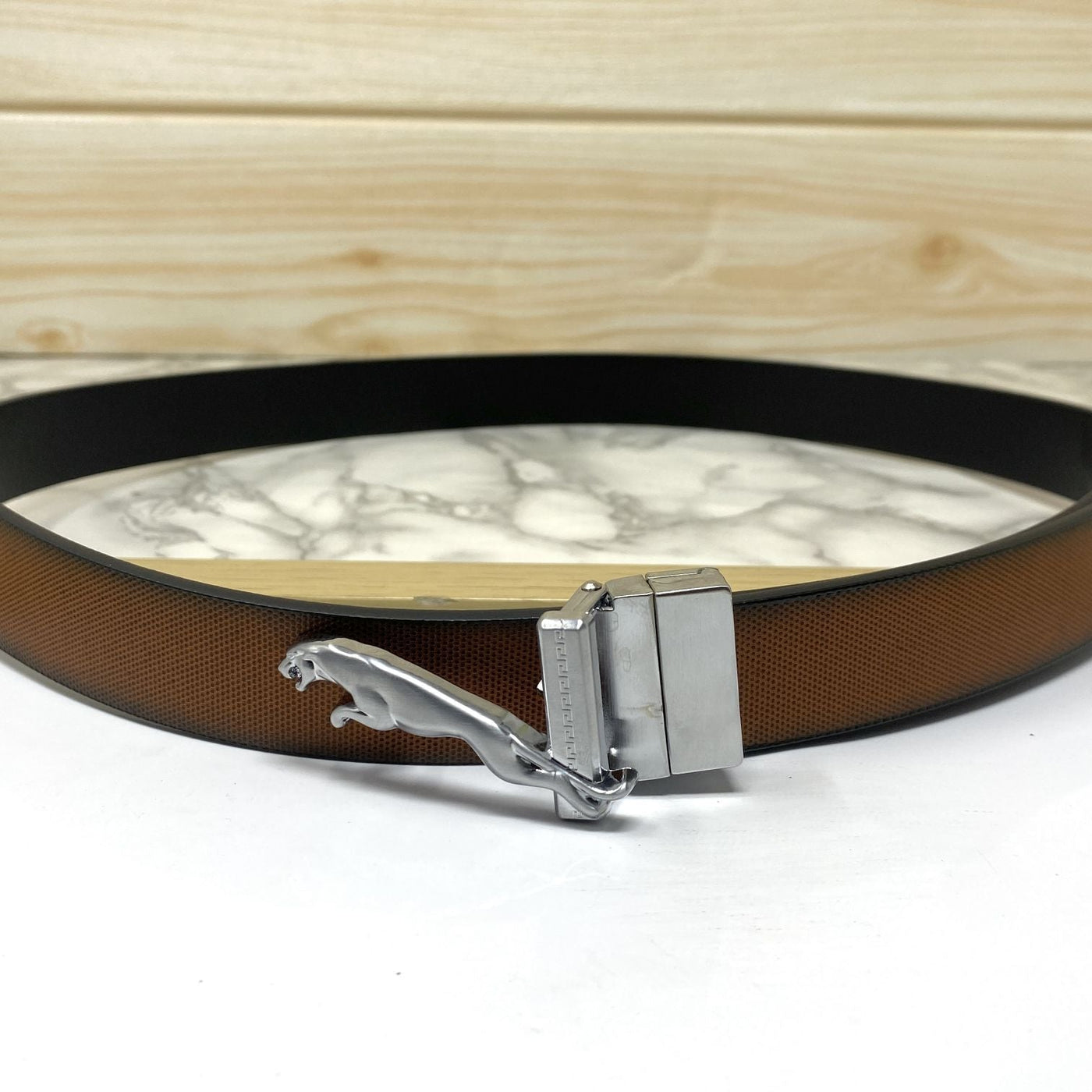 Small Jaguar Pattern Reversible Strap Belt -UniqueandClassy