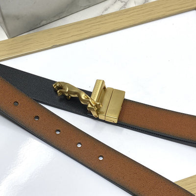 Small Jaguar Pattern Reversible Strap Belt -UniqueandClassy