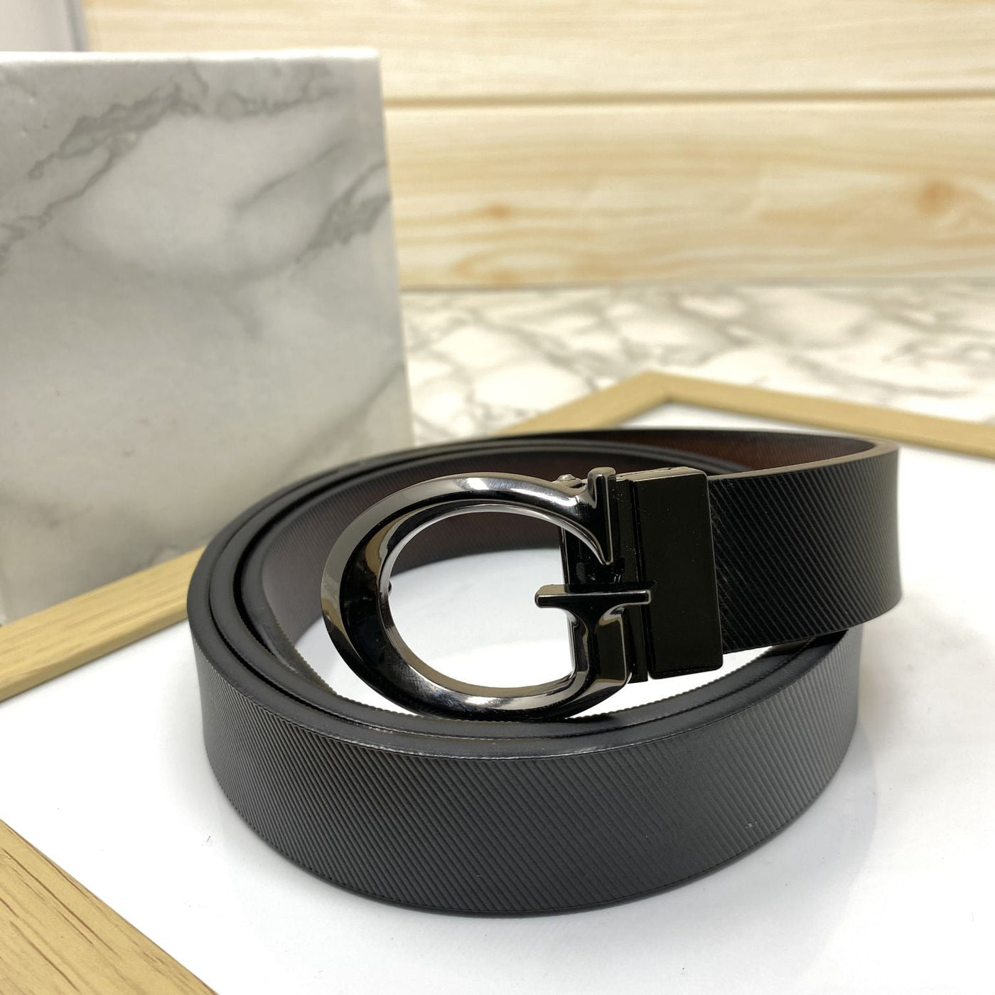 Small G Letter Reversible Strap Belt For Men-UniqueandClassy