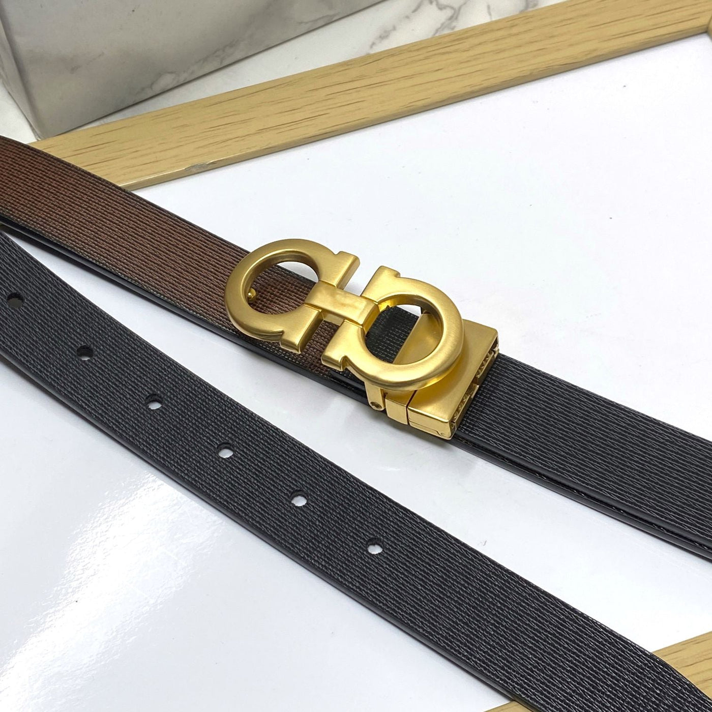 Trendy Small Design Reversible Strap Belt For Men-UniqueandClassy