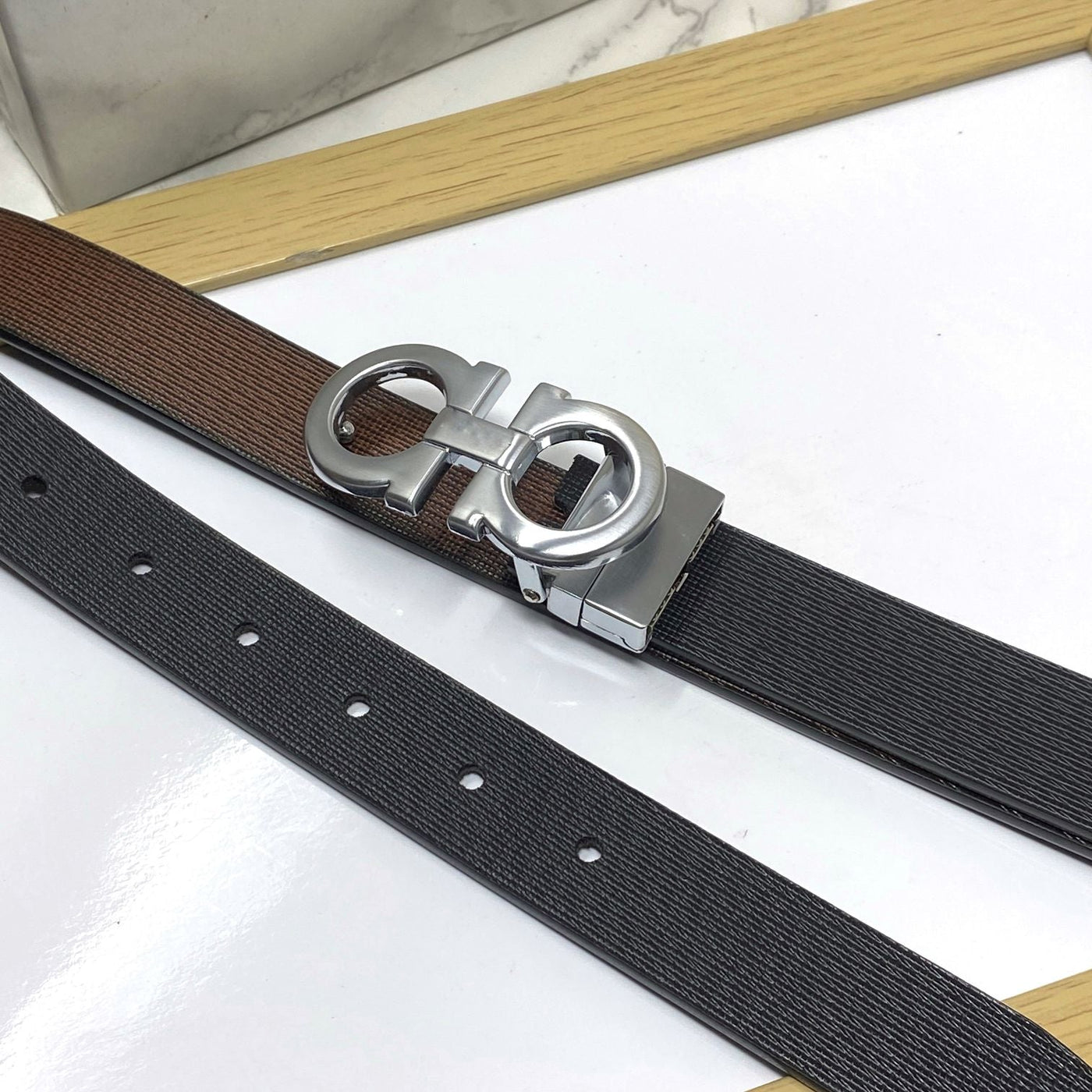 Trendy Small Design Reversible Strap Belt For Men-UniqueandClassy