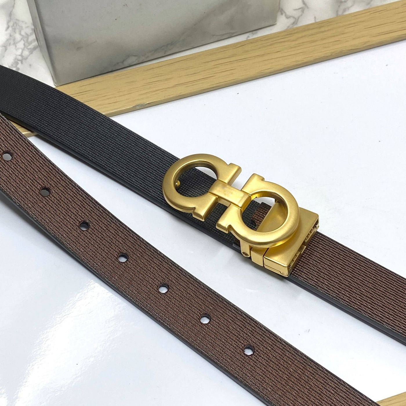 Trendy Small Design Reversible Strap Belt For Men-UniqueandClassy