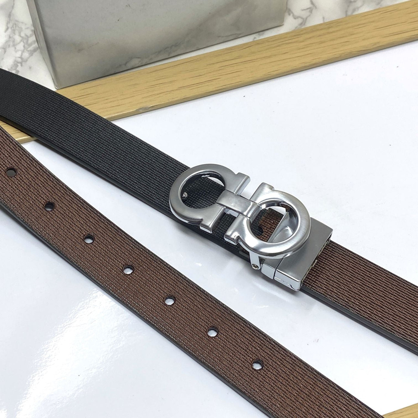 Trendy Small Design Reversible Strap Belt For Men-UniqueandClassy