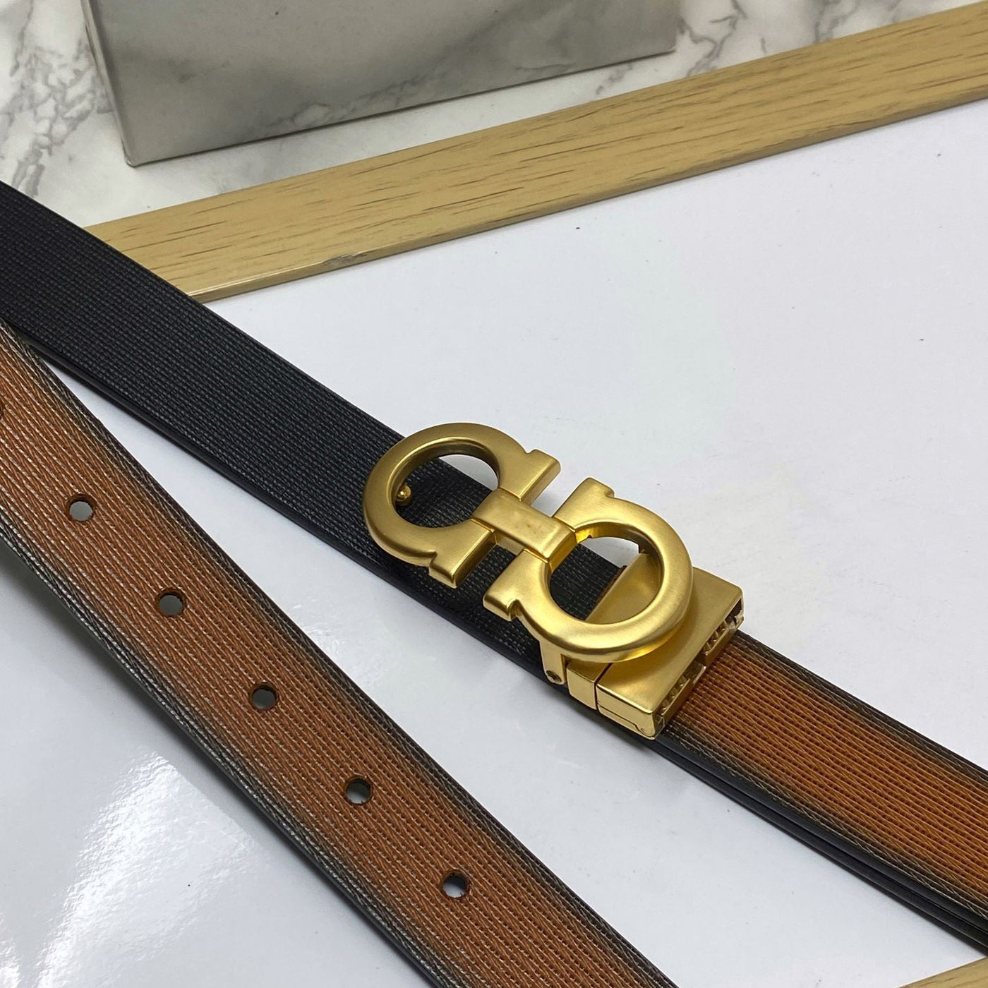 Trendy Small Design Reversible Strap Belt For Men-UniqueandClassy