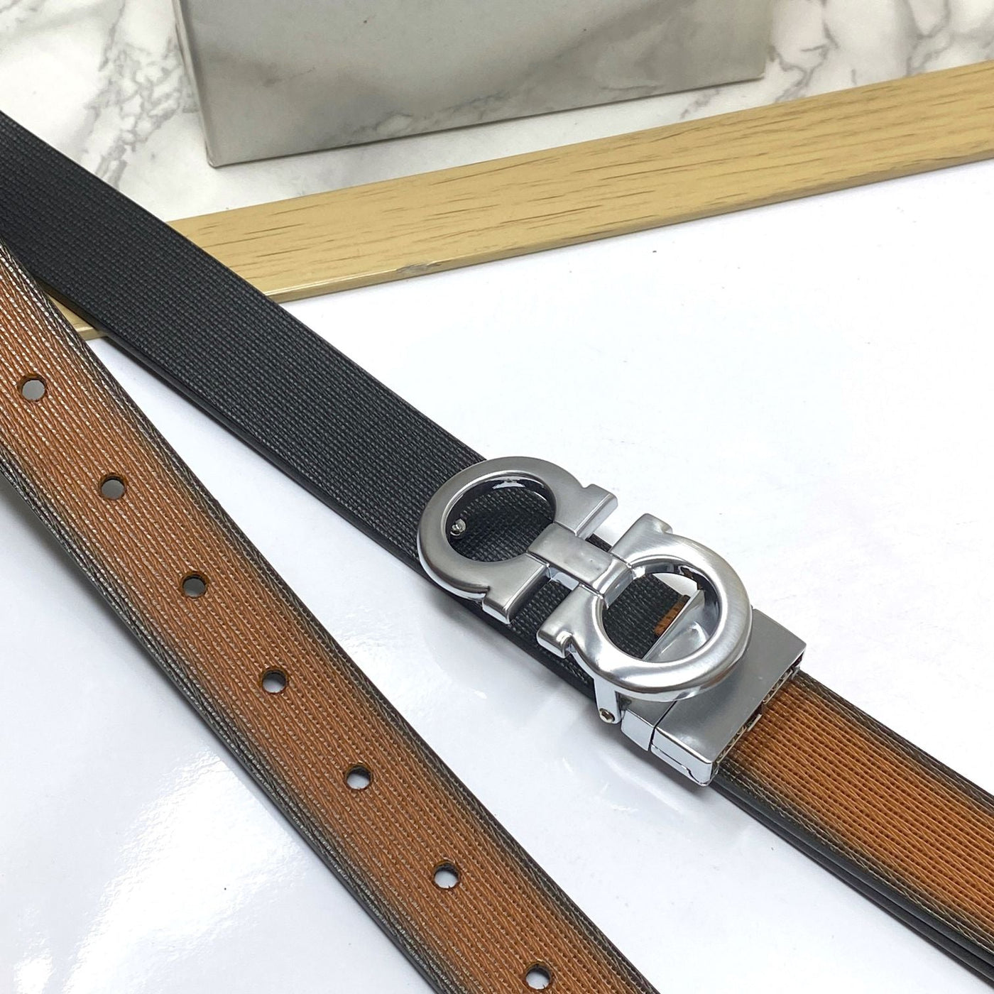 Trendy Small Design Reversible Strap Belt For Men-UniqueandClassy