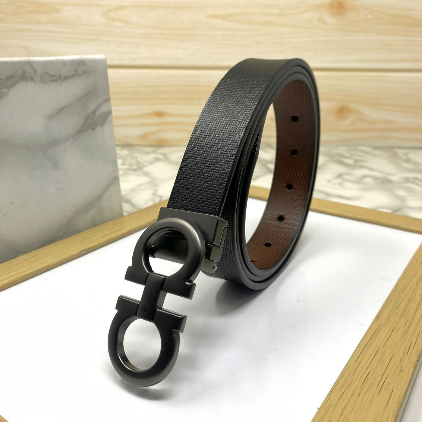 Trendy Small Design Reversible Strap Belt For Men-UniqueandClassy