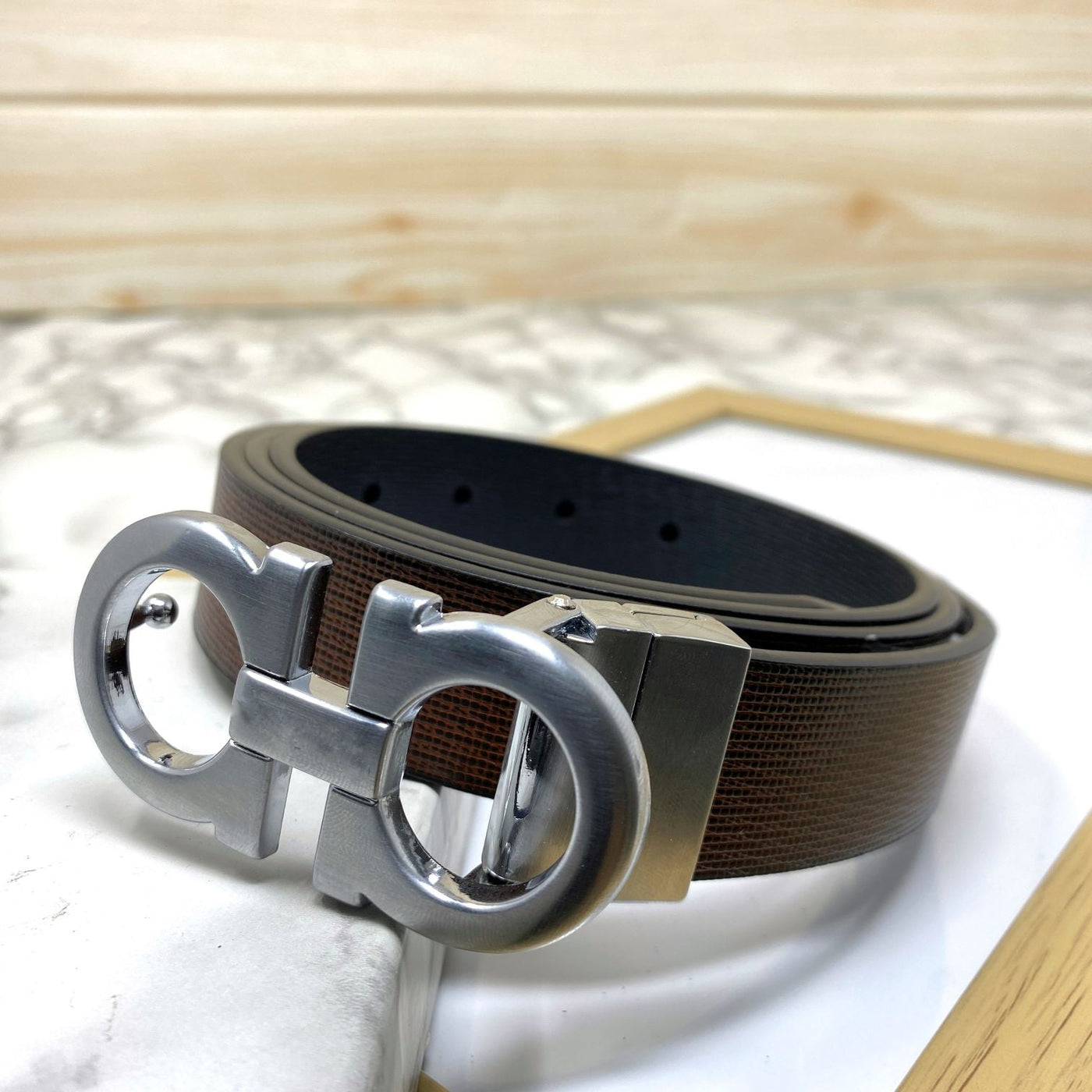 Trendy Small Design Reversible Strap Belt For Men-UniqueandClassy