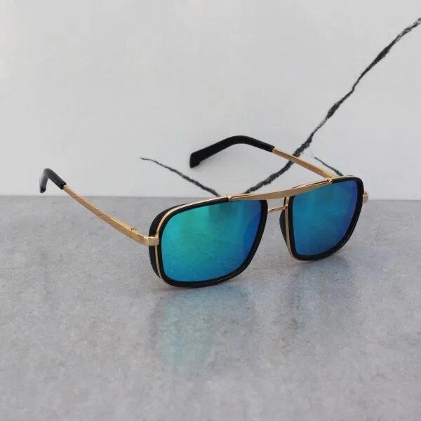 Thunder Bird Square Blue Aqua Sunglasses For Men And Women-Unique and Classy