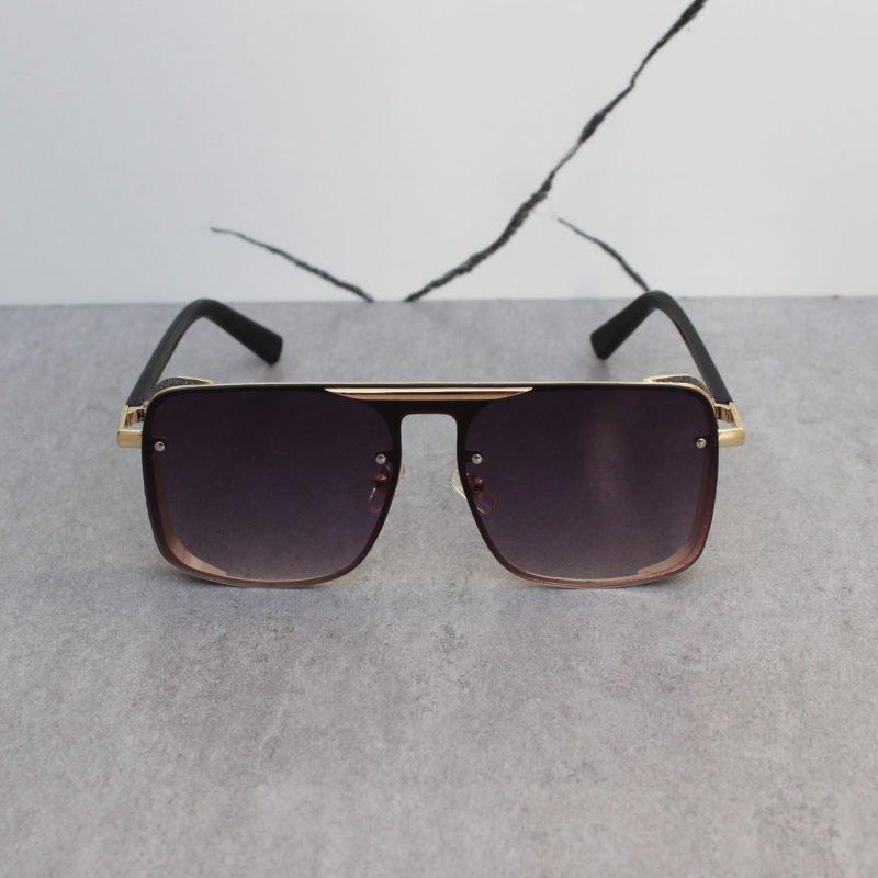 Stylish Metal Frame Square Sunglasses For Men And Women-Unique and Classy - Gold-Black
