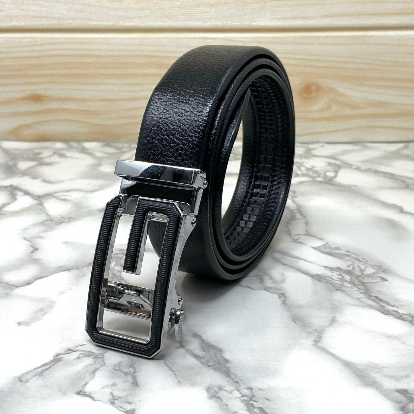 Single G Shape Two Tone Formal Belt For Men-UniqueandClassy