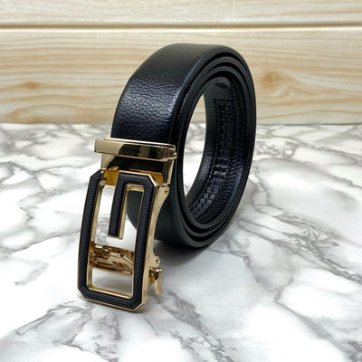 Single G Shape Two Tone Formal Belt For Men-UniqueandClassy